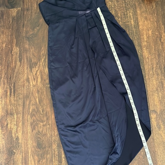 Lulus Navy Blue One-Shoulder Asymmetrical Midi-Dress size Small - Picture 9 of 10